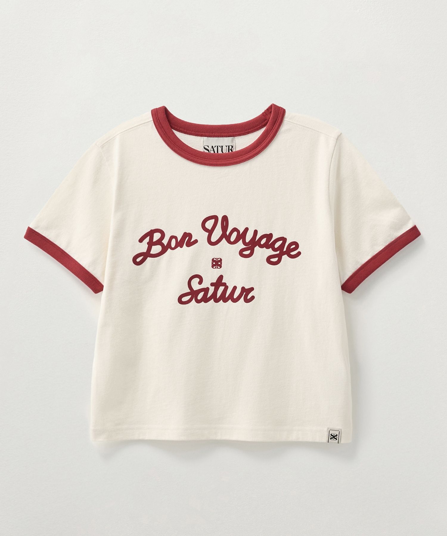 ★SATUR★ W Bon Voyage Ringer Short Sleeve T-Shirt Cream Nav MUSINSA | SATUR (W) Bon Voyage Ringer Short Sleeve T-Shirt