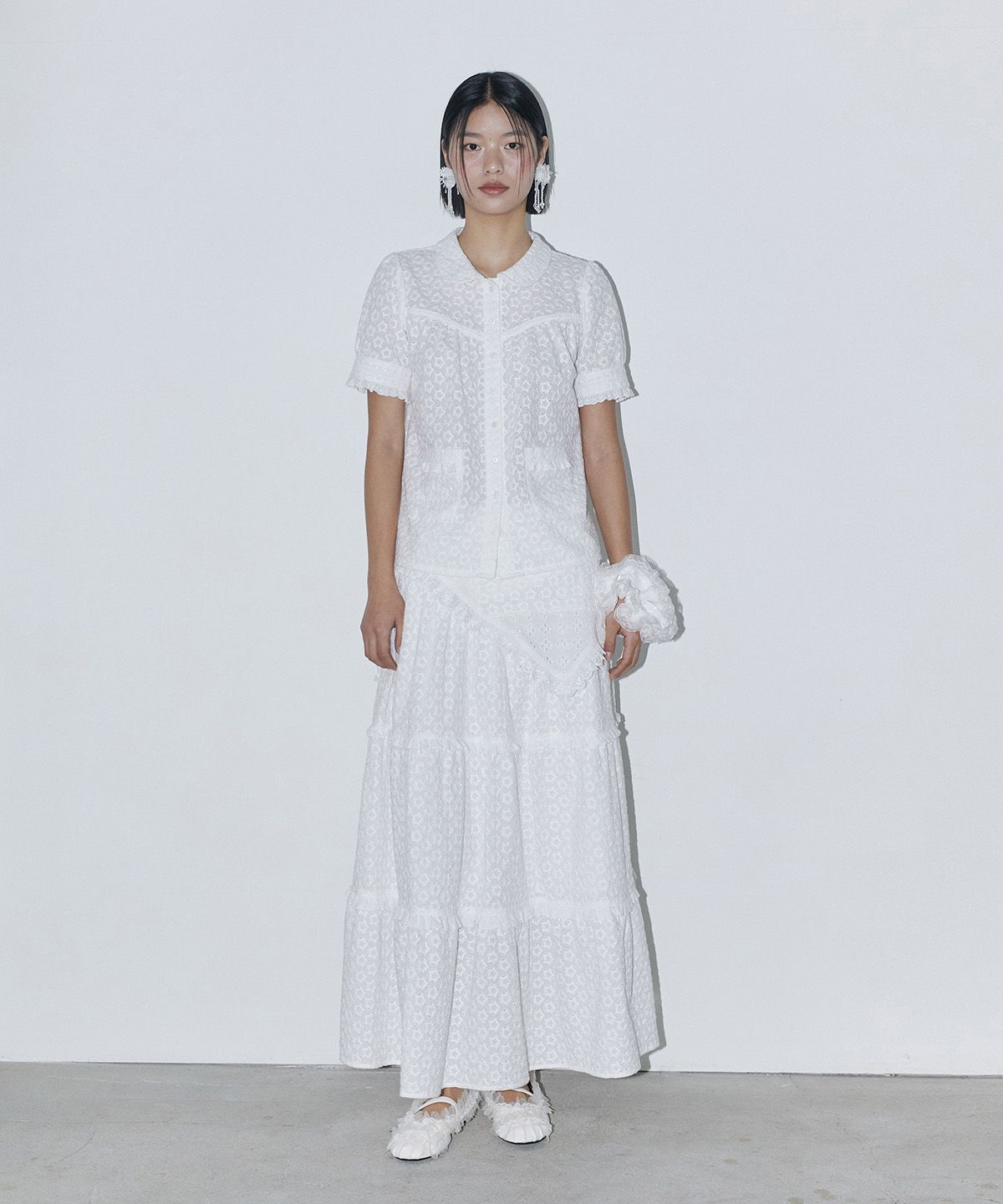 ●FOGDAWN● Star Lace Punching Cancan Skirt (white) MUSINSA | FOGDAWN Star Lace Punching Cancan Skirt (white)