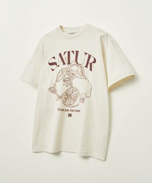 카프리 시트론 드로잉 썸머 그래픽 반팔 티셔츠 버건디