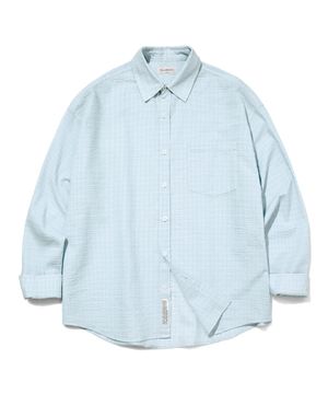 시어서커 스트라이프 셔츠-스카이블루