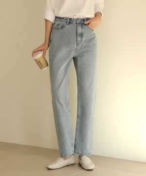 빈티지워싱 세미와이드 일자데님팬츠