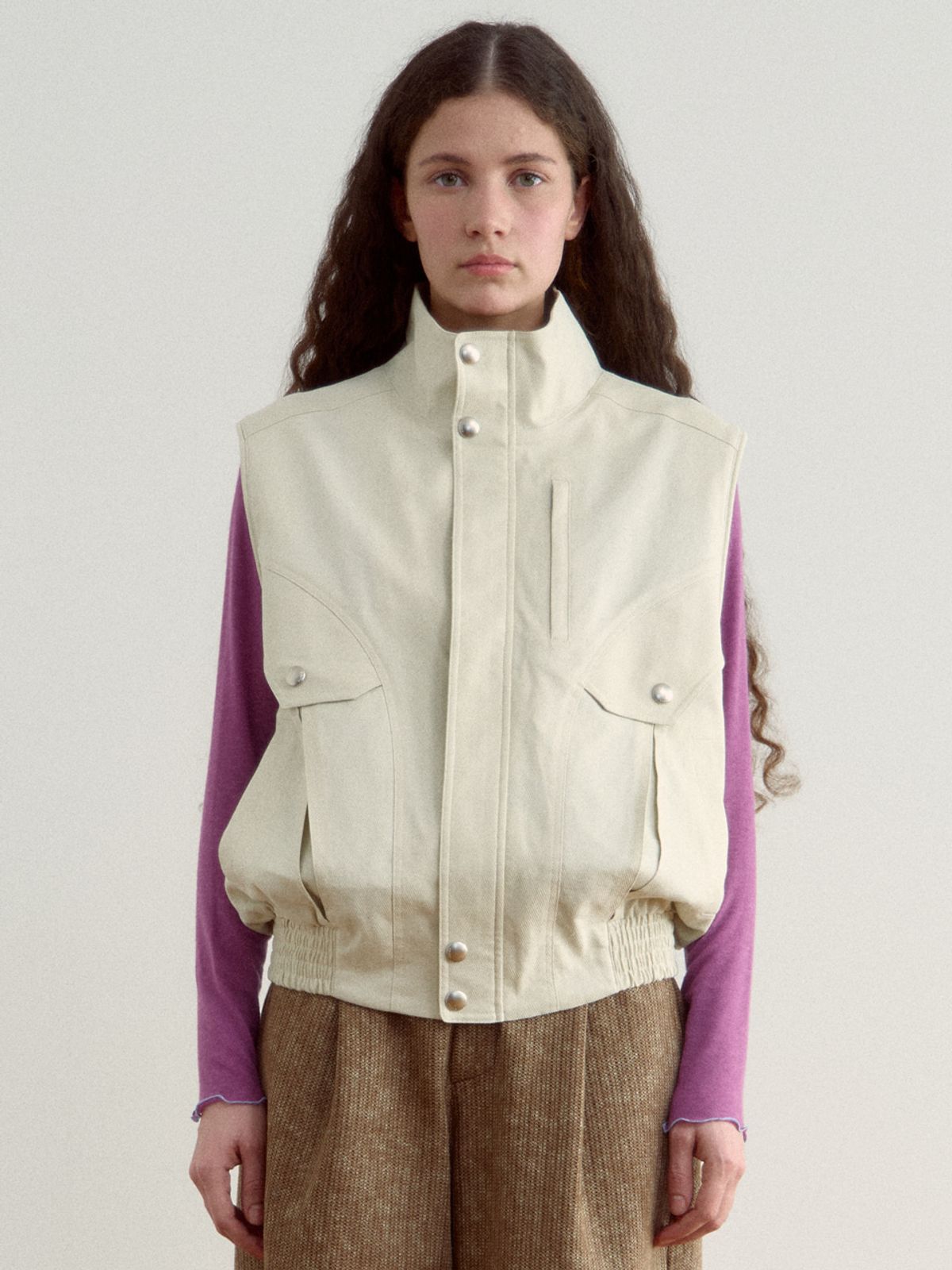 시엔느(SIENNE) Walden Highneck Vest (Beige)