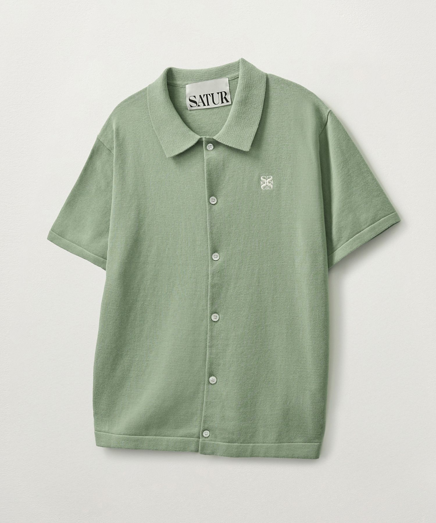 ■SATUR■ Basic Cotton Collar Half Cardigan Green SA252MKC04 MUSINSA | SATUR Basic Cotton Collar Half Cardigan Green