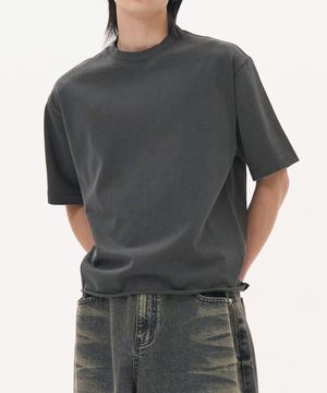 피그먼트 크롭드 티 (CHARCOAL)