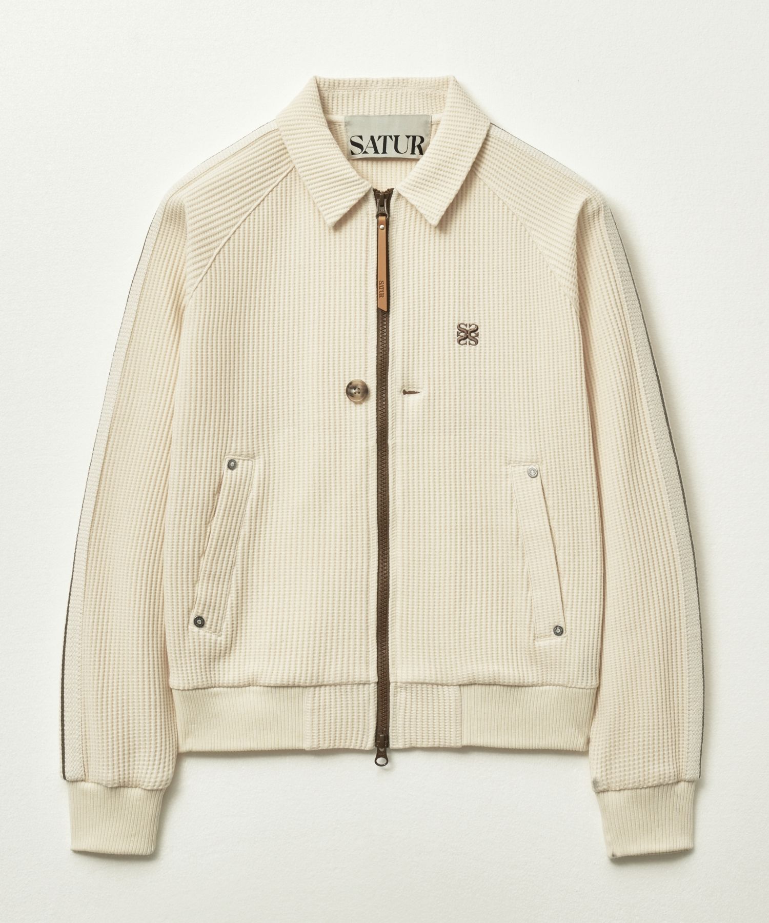 ジャケット SATUR (W) Lawton Waffle Collar Track Zip-up Jacket 5SA007 MUSINSA | SATUR (W) Lawton Waffle Collar Track Jacket Cream