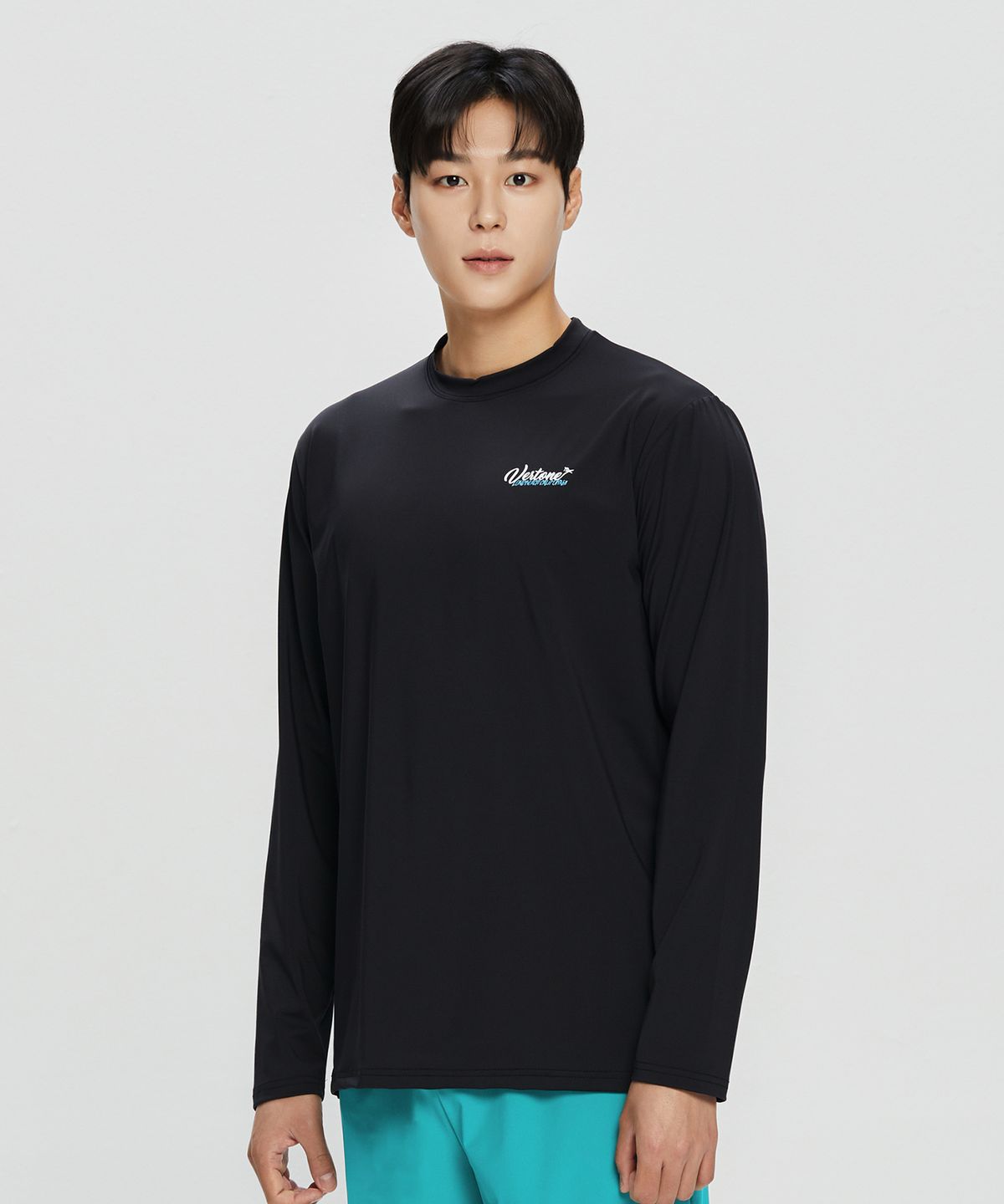 베르톤(VERTONE) SURF  로고 루즈핏 래쉬가드 블랙