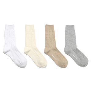 [라이트 컬러 4팩]WORK BASIC CABLE 베이직 케이블 양말