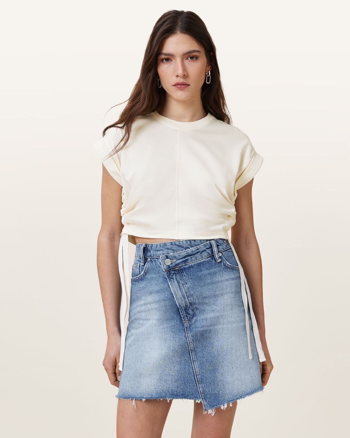 올세인츠(ALLSAINTS) 미라 새틴 티 W054JC-9822