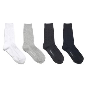 [모노 컬러 4팩]WORK BASIC CABLE 베이직 케이블 양말