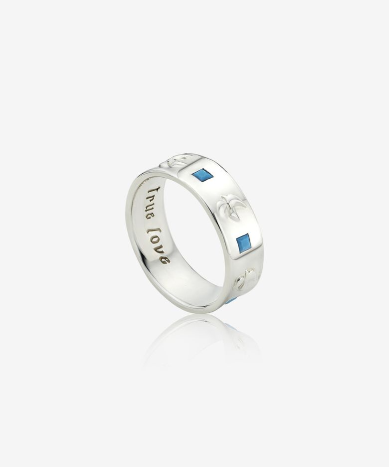 Fede square ring, TURQUOISE (Gloss finish)