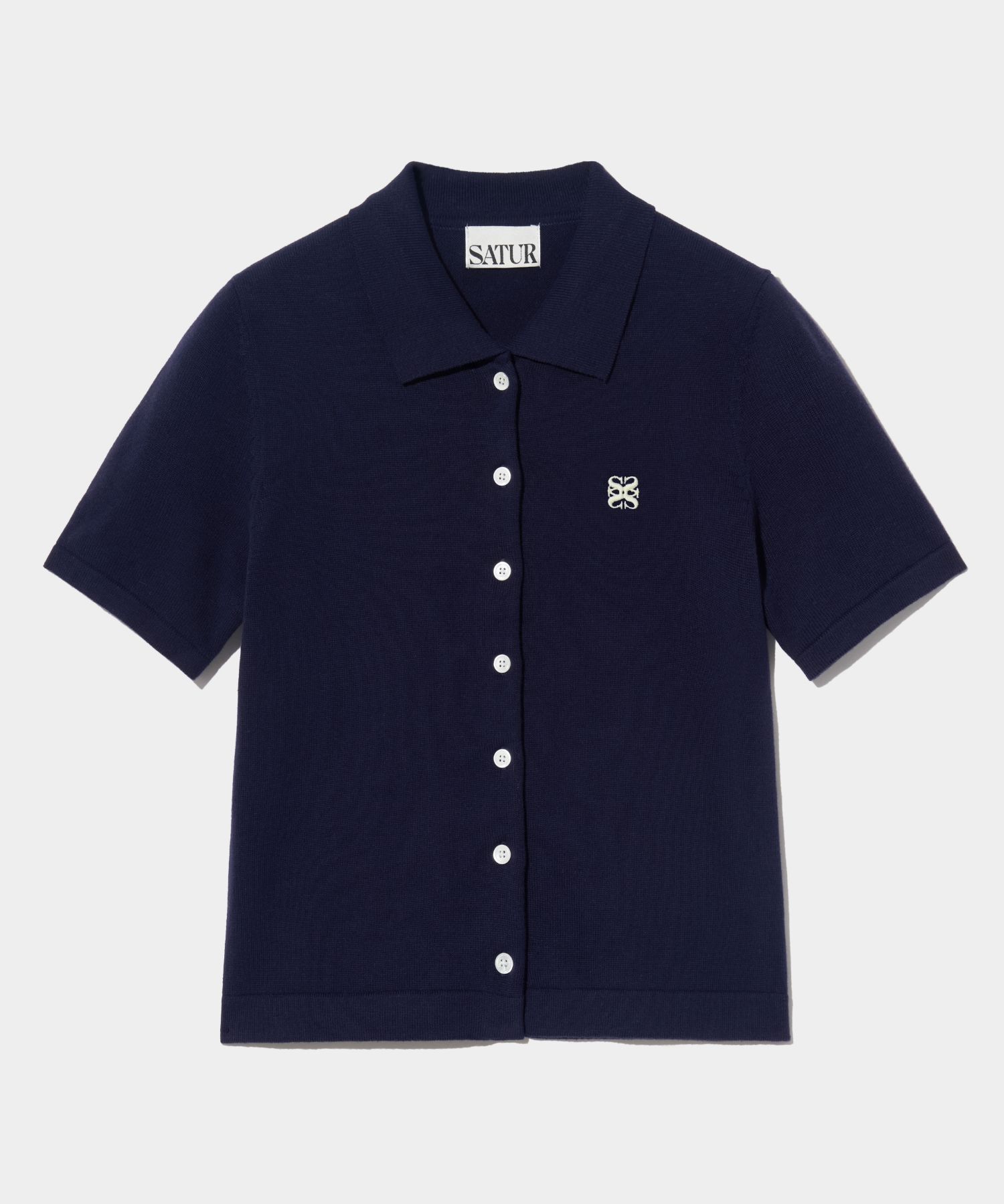 トップス SATUR Cotton Collar Half Cardigan Navy MUSINSA | SATUR (W) Basic Cotton Collar Half Cardigan Classic Navy
