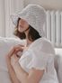 비올레타 셔링 버킷햇 (화이트)