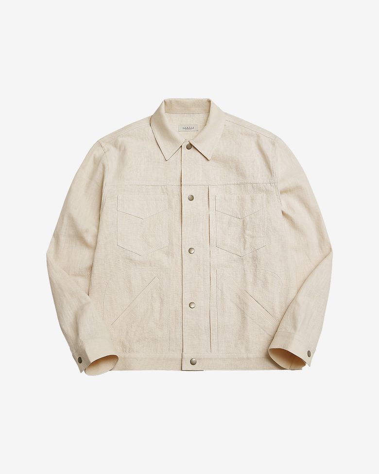 Type-2 Linen Trucker Jacket (Ivory)