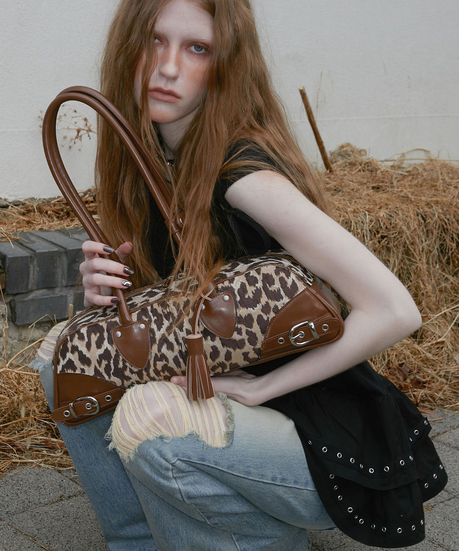 韓国商品/NOTKNOWING Belted Bohem Bag MUSINSA公式 | NOTKNOWING Belted Bohem Bag (LEOPARD)