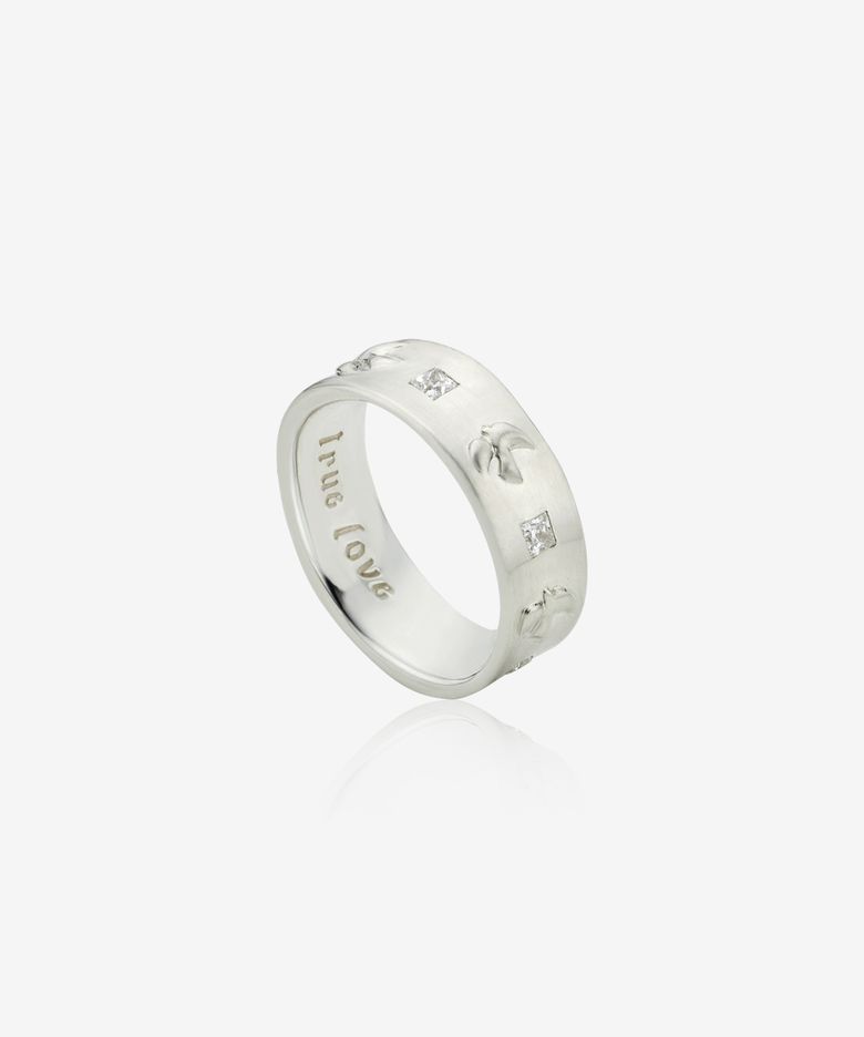 Fede square ring, ICE (Satin finish)