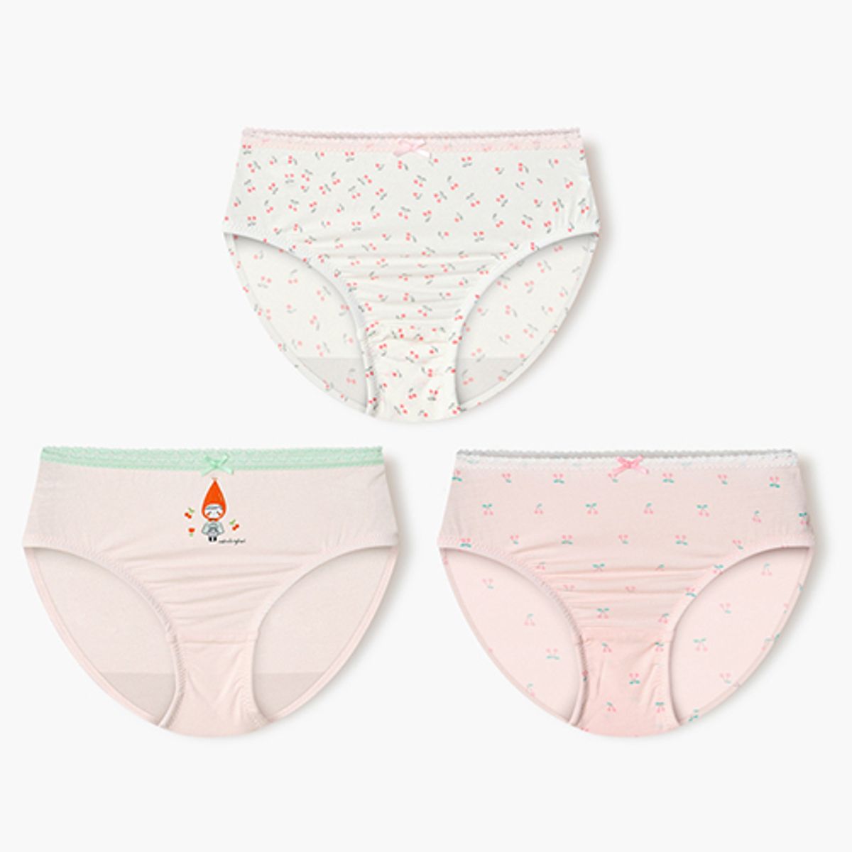유니프랜드(UNIFRIEND) 2025여아동 체리망또 모달 삼각팬티 3종 PACK