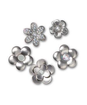 모코크롬 실버 플라워 5개 세트  / 10013258