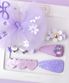 유아동 레이디리본 퍼플 헤어핀 선물세트 6P