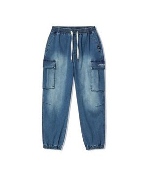 L1 스티치 카고 데님 조거 팬츠