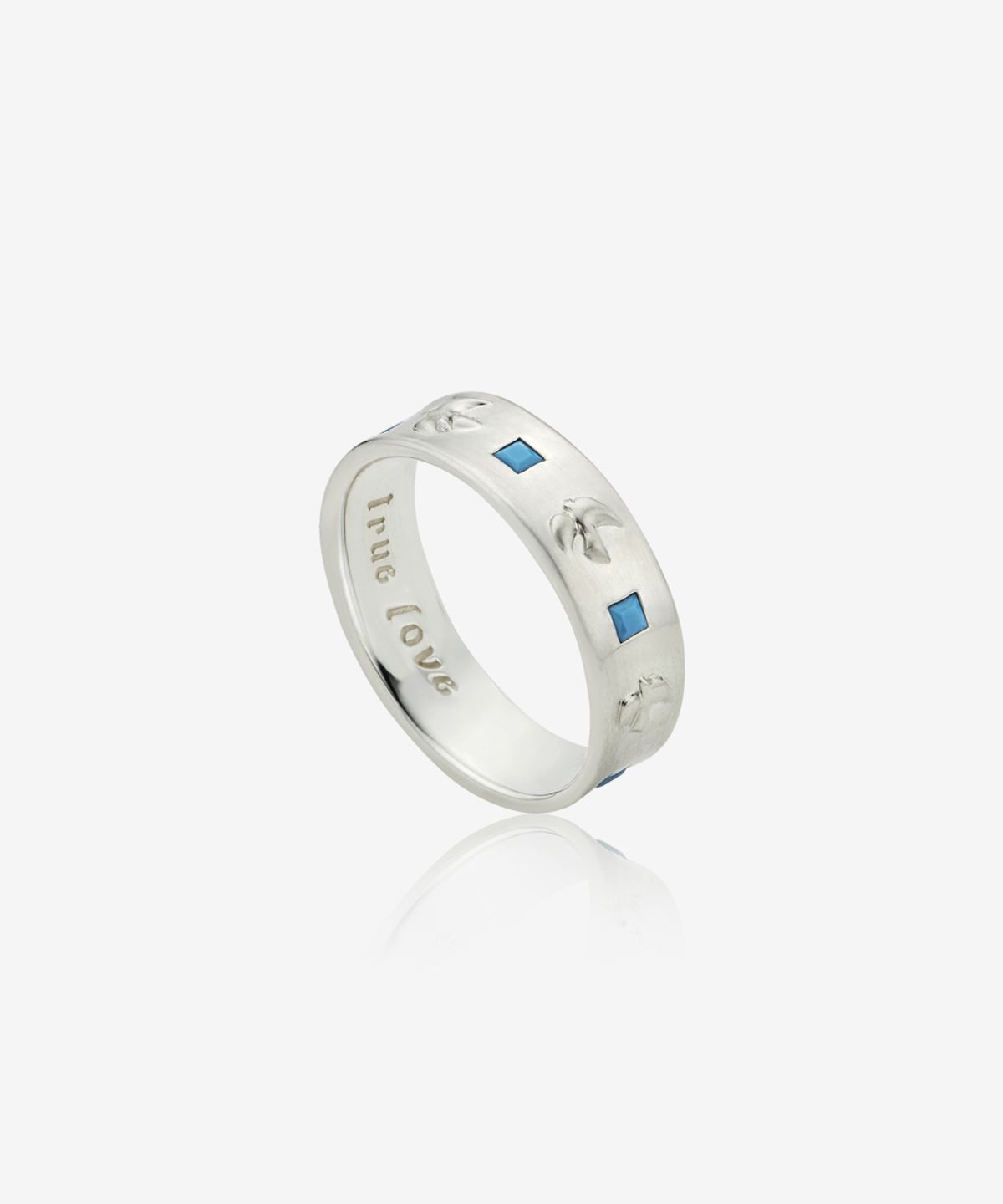 영리영리(YLYL) Fede square ring, TURQUOISE (Satin finish)