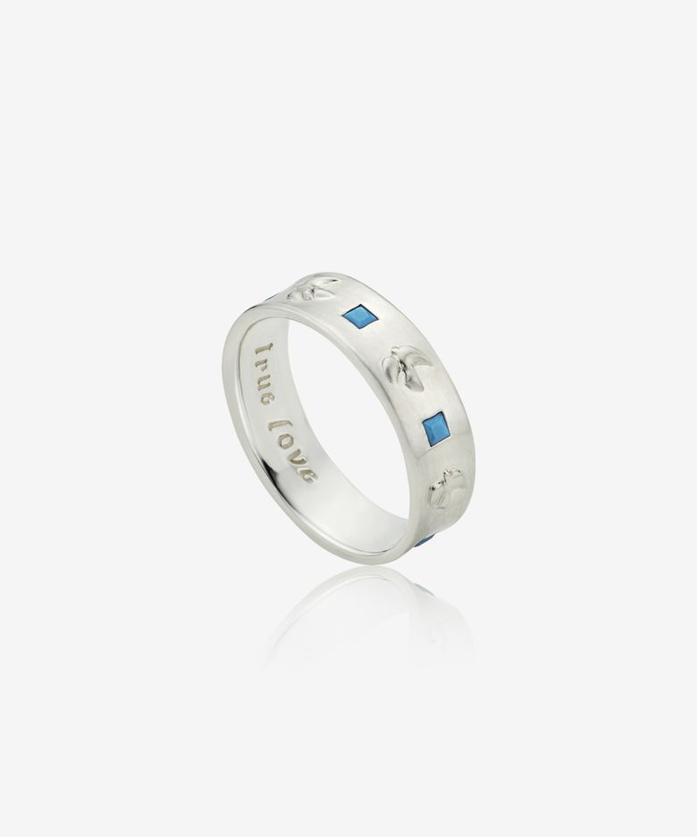 Fede square ring, TURQUOISE (Satin finish)