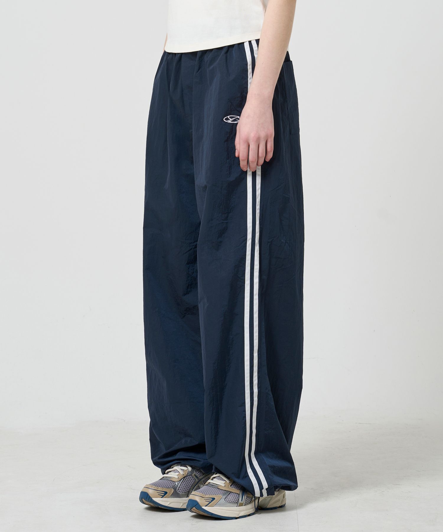 MUSINSA | 1993STUDIO Symbol Logo Nylon Track Pants_Navy