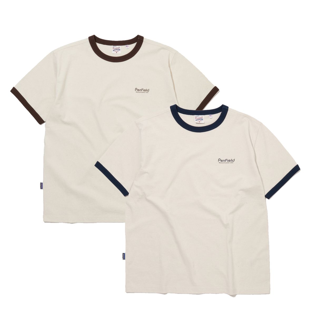 펜필드(PENFIELD) [2PACK] 인그레이 반소매 링거티 투팩(네이비+브라운)_FR2KT22U