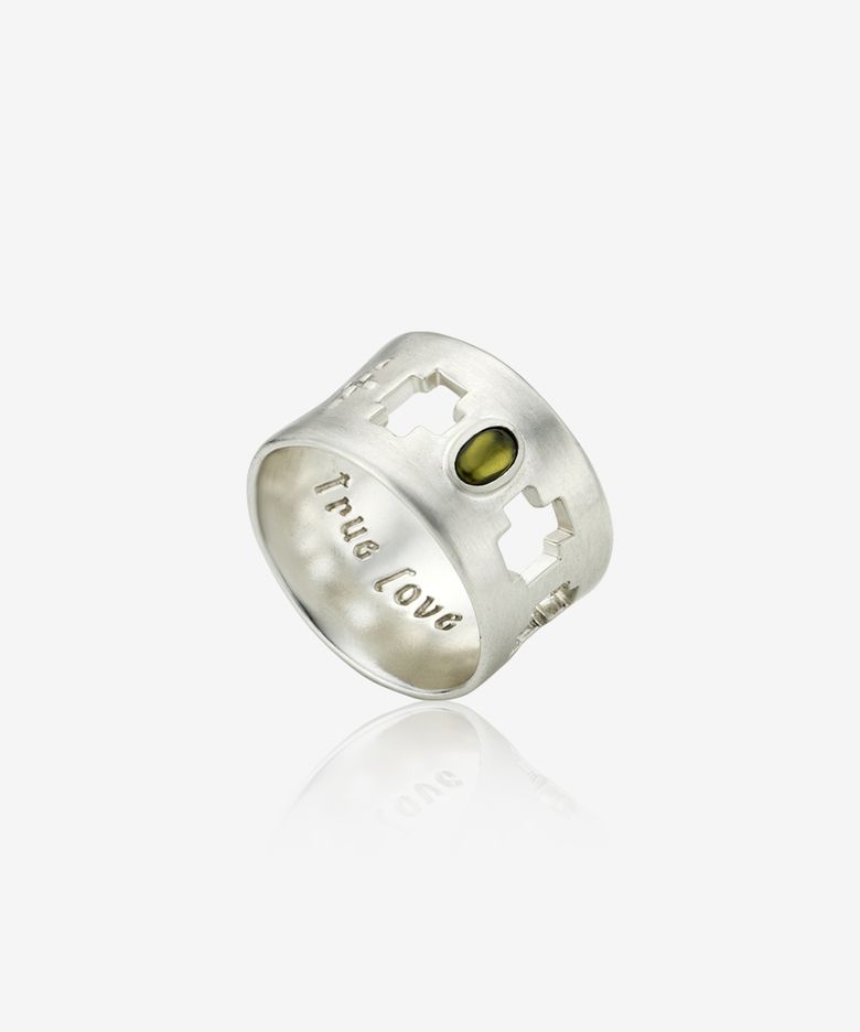 Fede clover ring, MOSS (Satin finish)