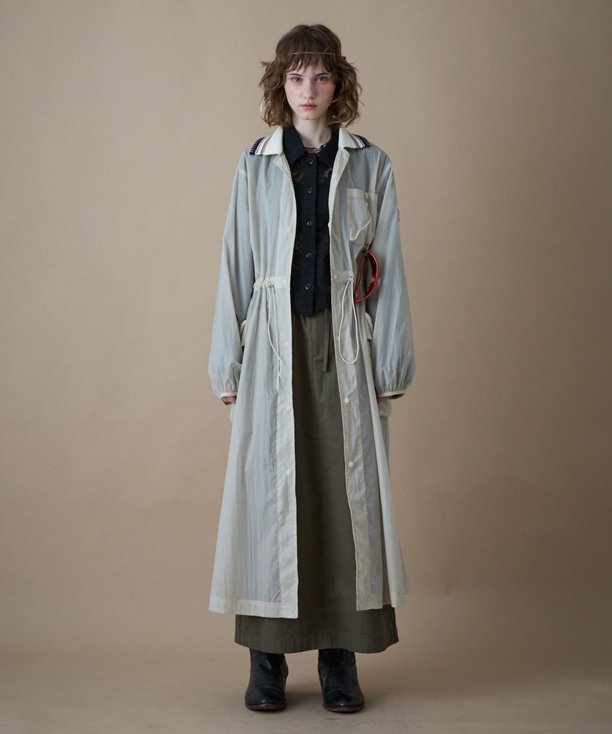 펜필드(PENFIELD) 마운틴 필드 셔츠 드레스 아이보리_FR2WJ17F