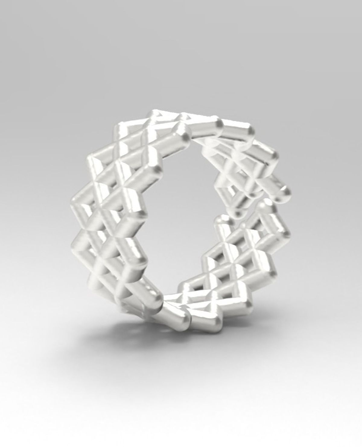 르네오브제(RENEOBJET) RAY  DOUBLE RHOMBUS OPEN RING [STERLING SILVER] 패턴 오픈 링 925 실버 반지