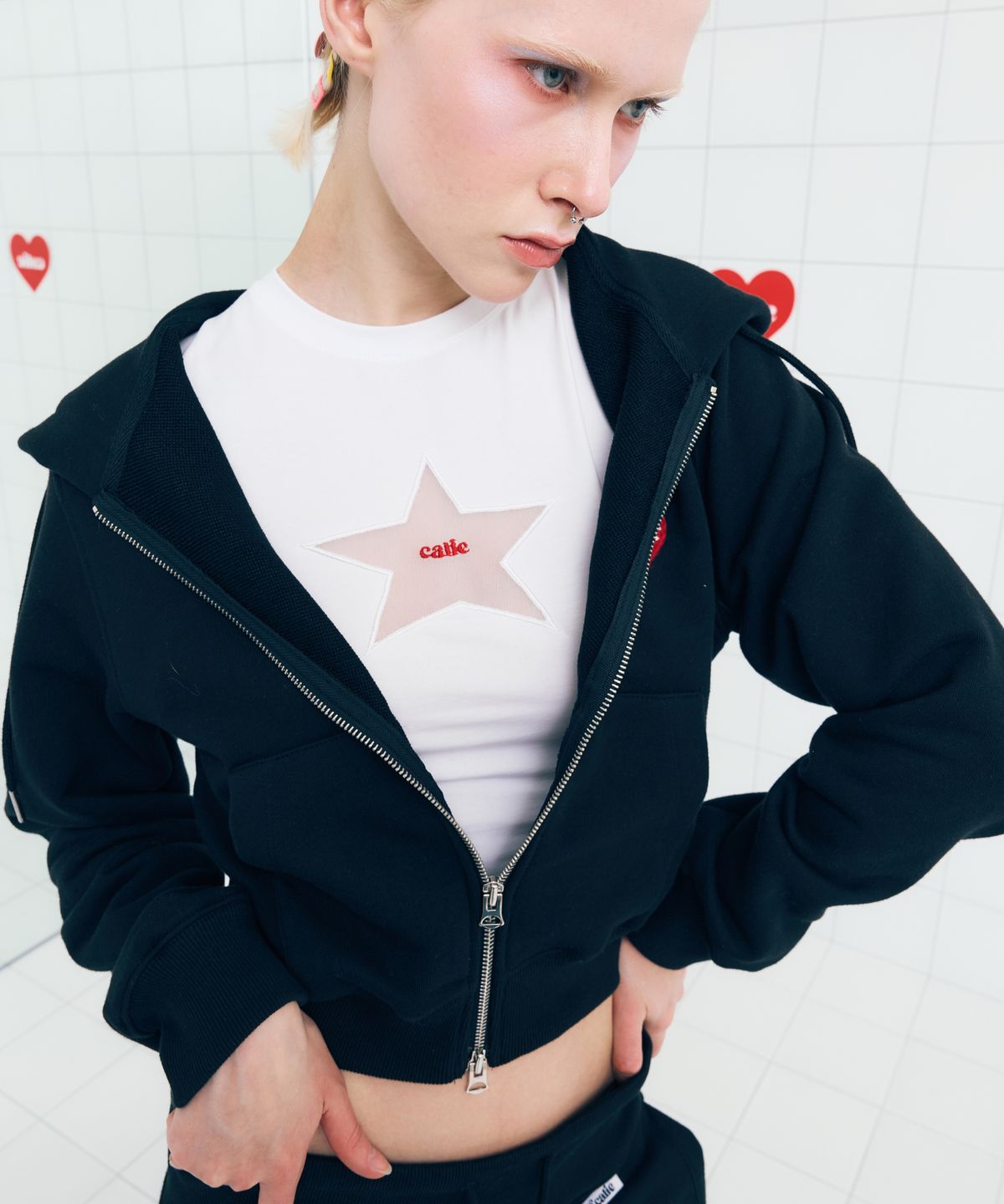 에즈이프 캘리(ASIF CALIE) STAR MESH T-SHIRT WHITE