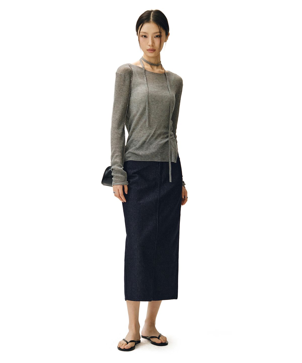 데케트 우먼(DECET WOMEN) Signature Long Skirt DCSK003CPIndigo
