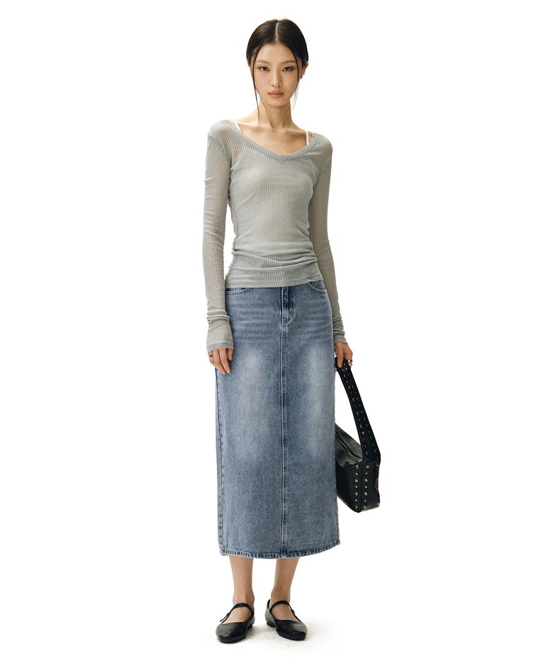 Signature Long Skirt DCSK003LBlueB