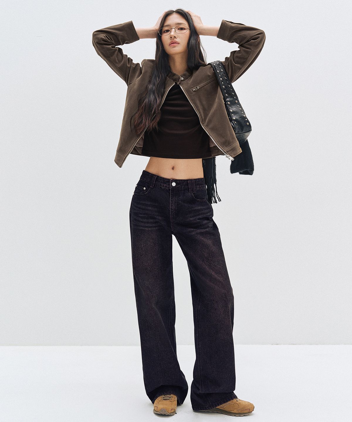 데케트 우먼(DECET WOMEN) Signature Low Rise Wide Jeans DCWPT004BlackPink