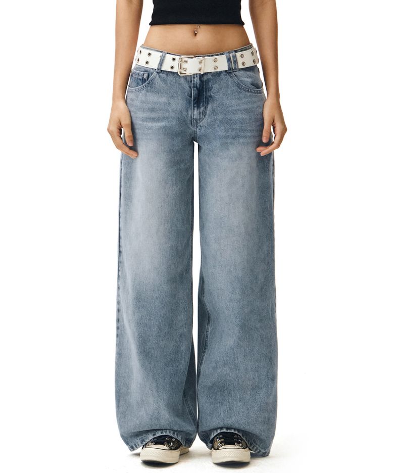 Signature Low Rise Wide Jeans DCWPT004LBlueB