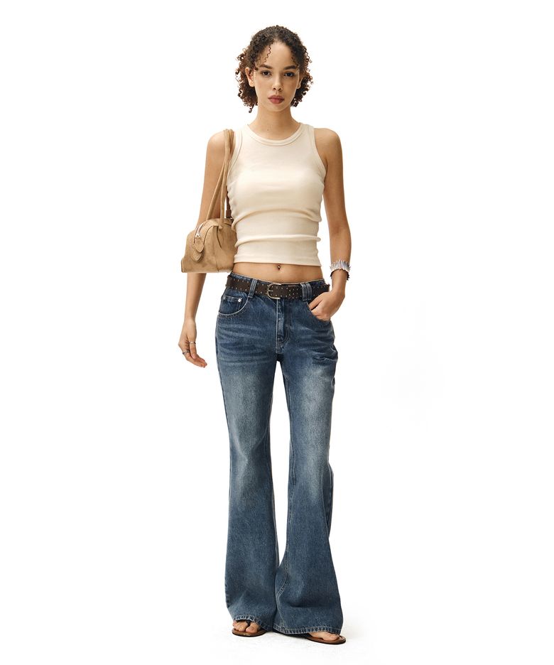 Signature Low Rise Semi Flared Jeans DCWPT003BlueB