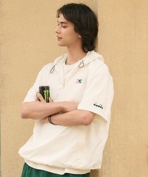 컴피 후드 반팔 아노락 OFF WHITE