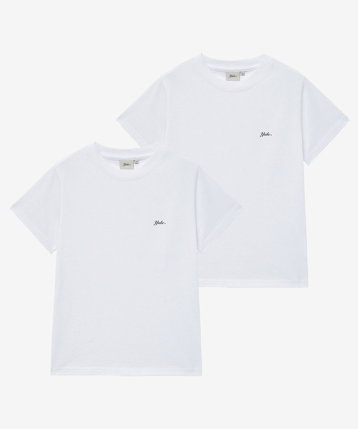 예일(YALE) [2PACK] 우먼즈 스넬로고 반팔티셔츠_화이트/화이트