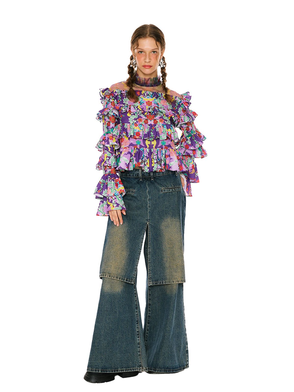 그리디어스(GREEDILOUS) GRDS Ruffle Blouse