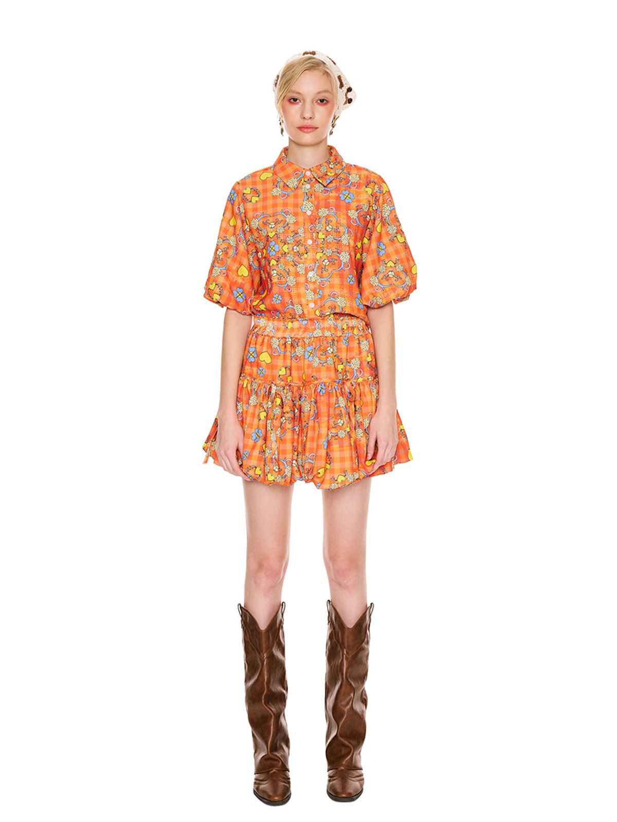 그리디어스(GREEDILOUS) Western Tiered Mini Skirt