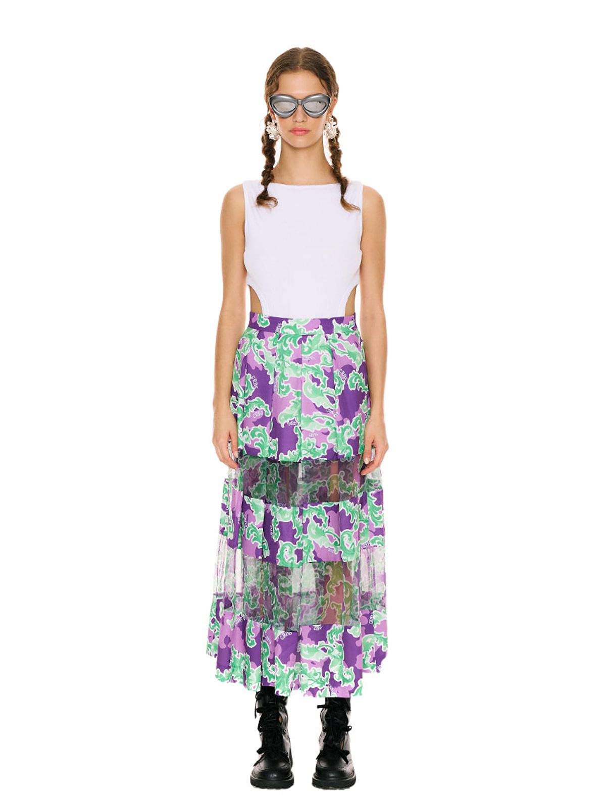 그리디어스(GREEDILOUS) Baroque Art Nouveau Tiered Skirt