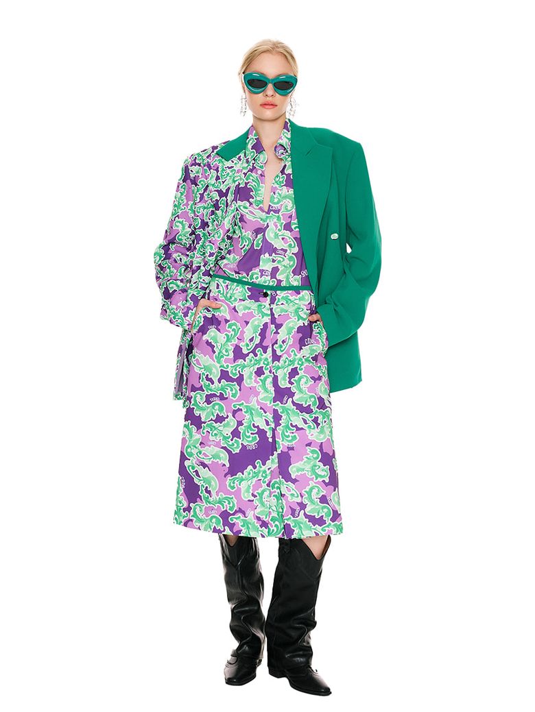 Baroque Art Nouveau High-low Skirt