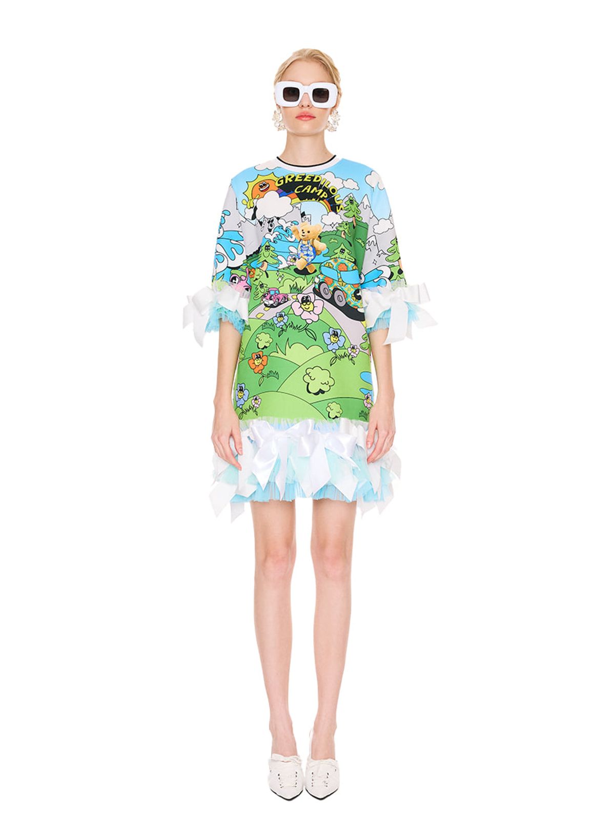 그리디어스(GREEDILOUS) Greedilous Camp Ribbon Embellished Dress