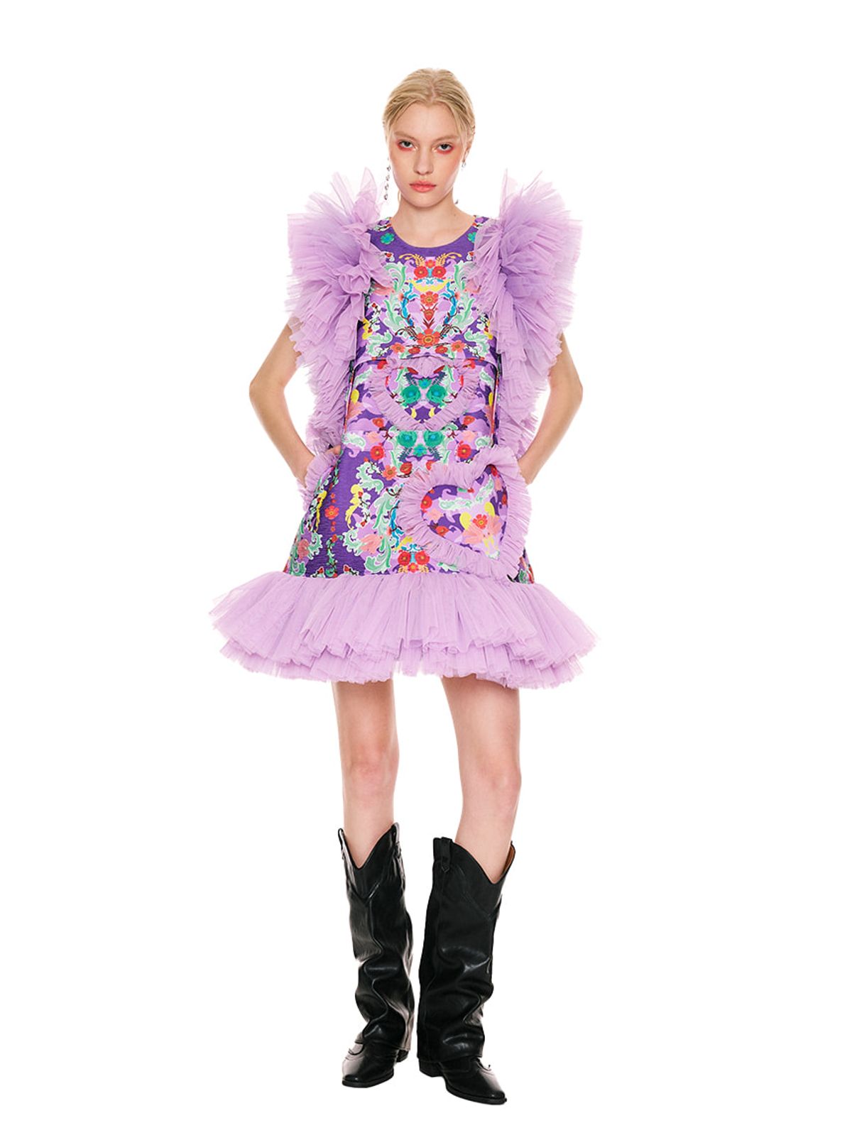 그리디어스(GREEDILOUS) Baroque Art Nouveau Ruffled Dress
