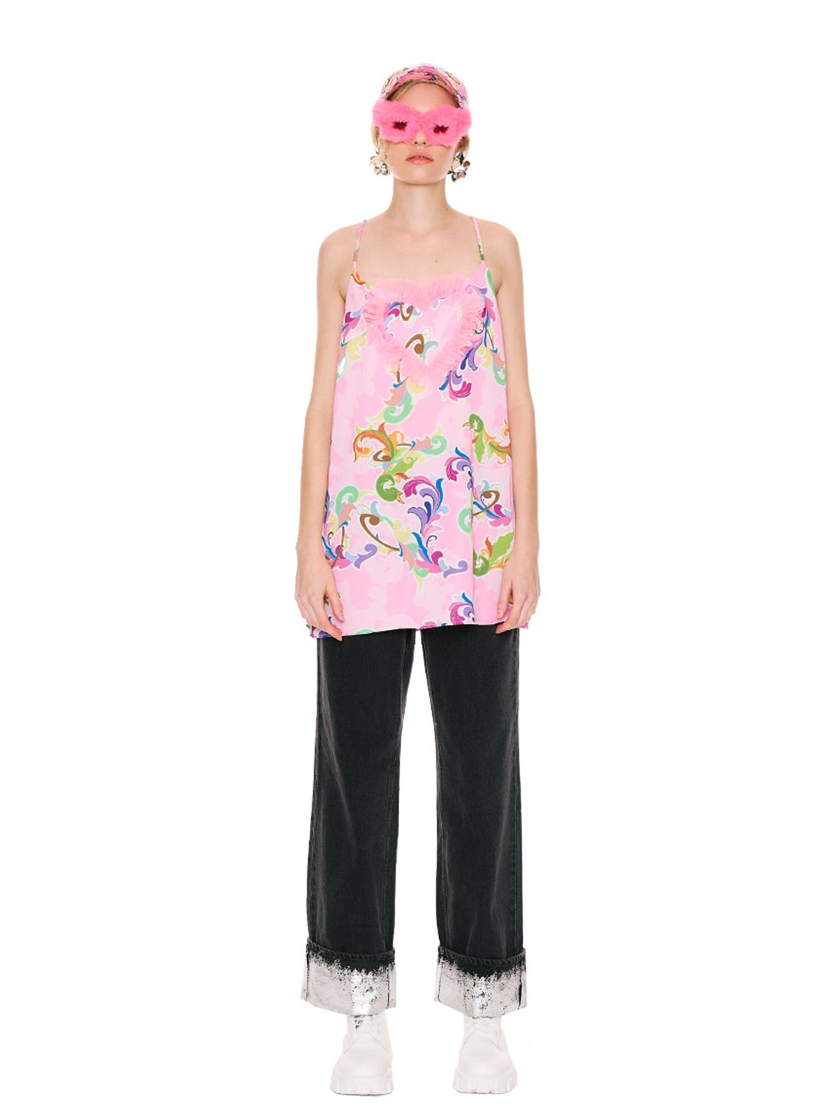 그리디어스(GREEDILOUS) Baroque Art Nouveau Heart Cami Mini Dress