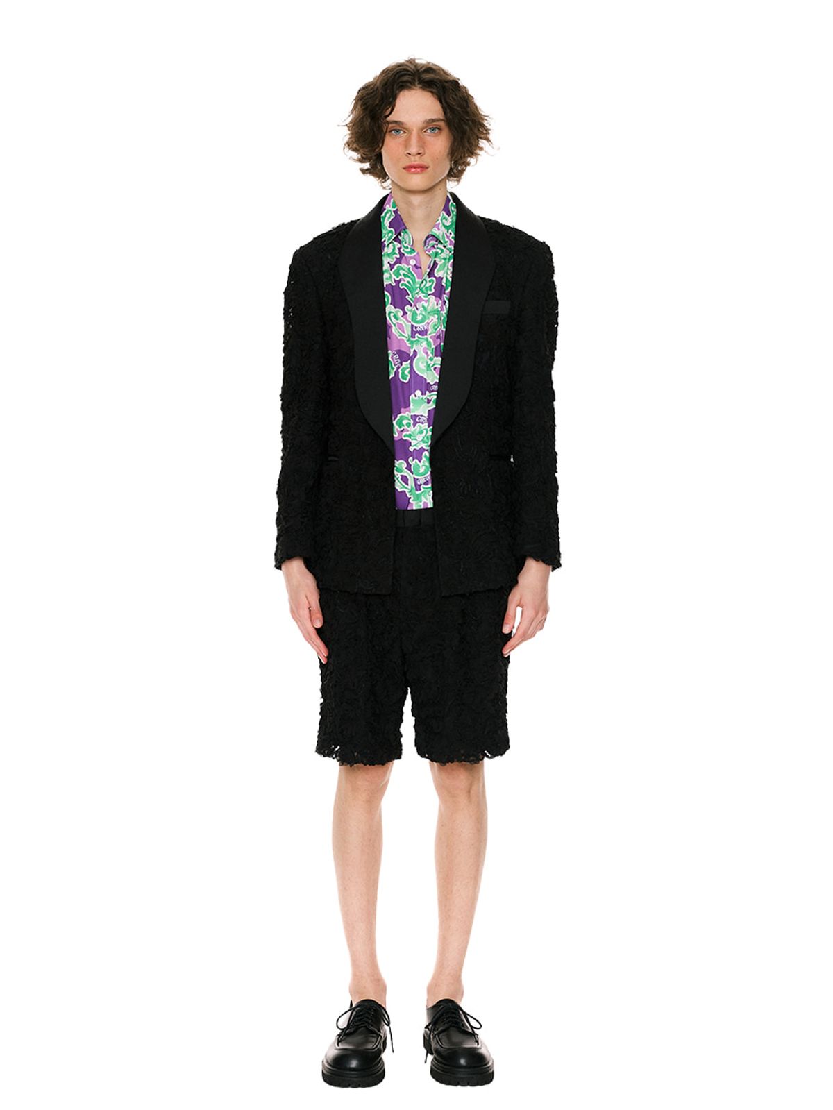 그리디어스(GREEDILOUS) Textured Shawl lapel jacket