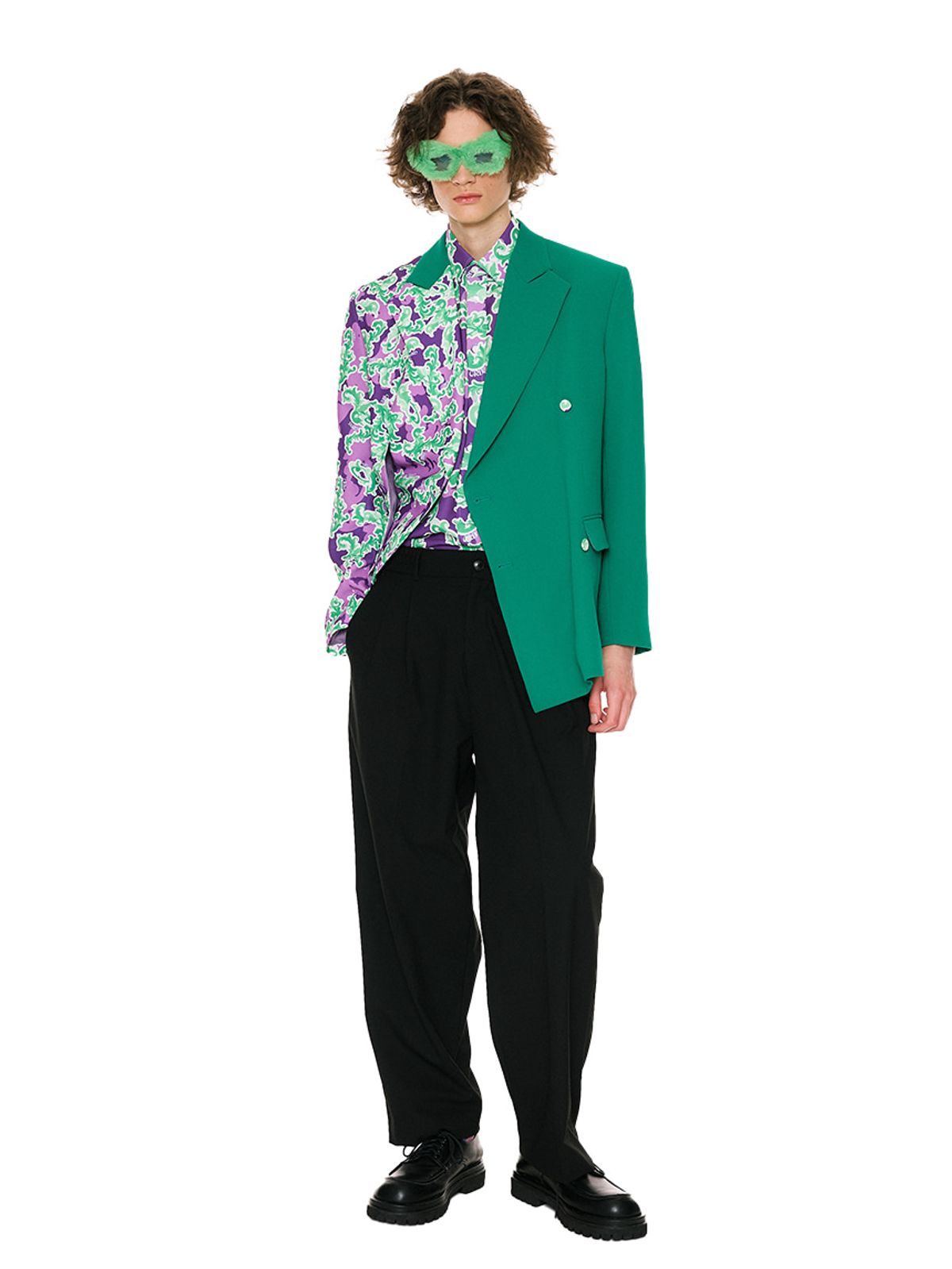 그리디어스(GREEDILOUS) Purple Art Nouveau Asymmetrical Jacket
