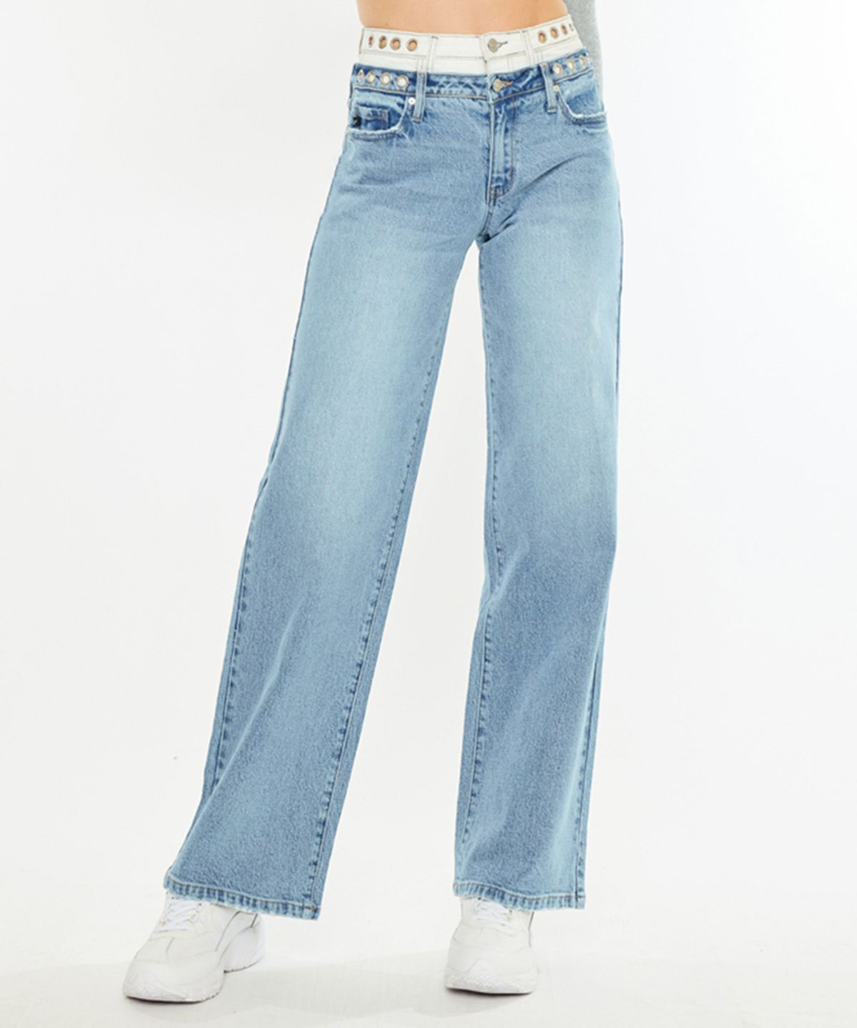 캔캔(KANCAN) 하이웨이스트 와이드 데님 케잇린