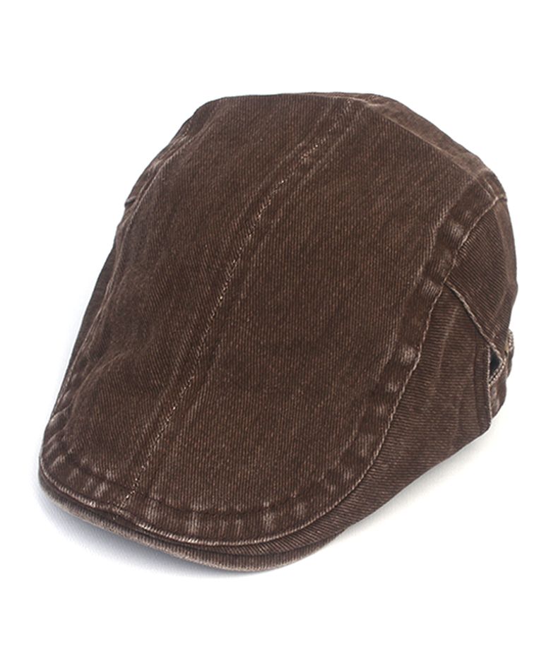 Vintage Washing Brown Side Belt Huntingcap 헌팅캡