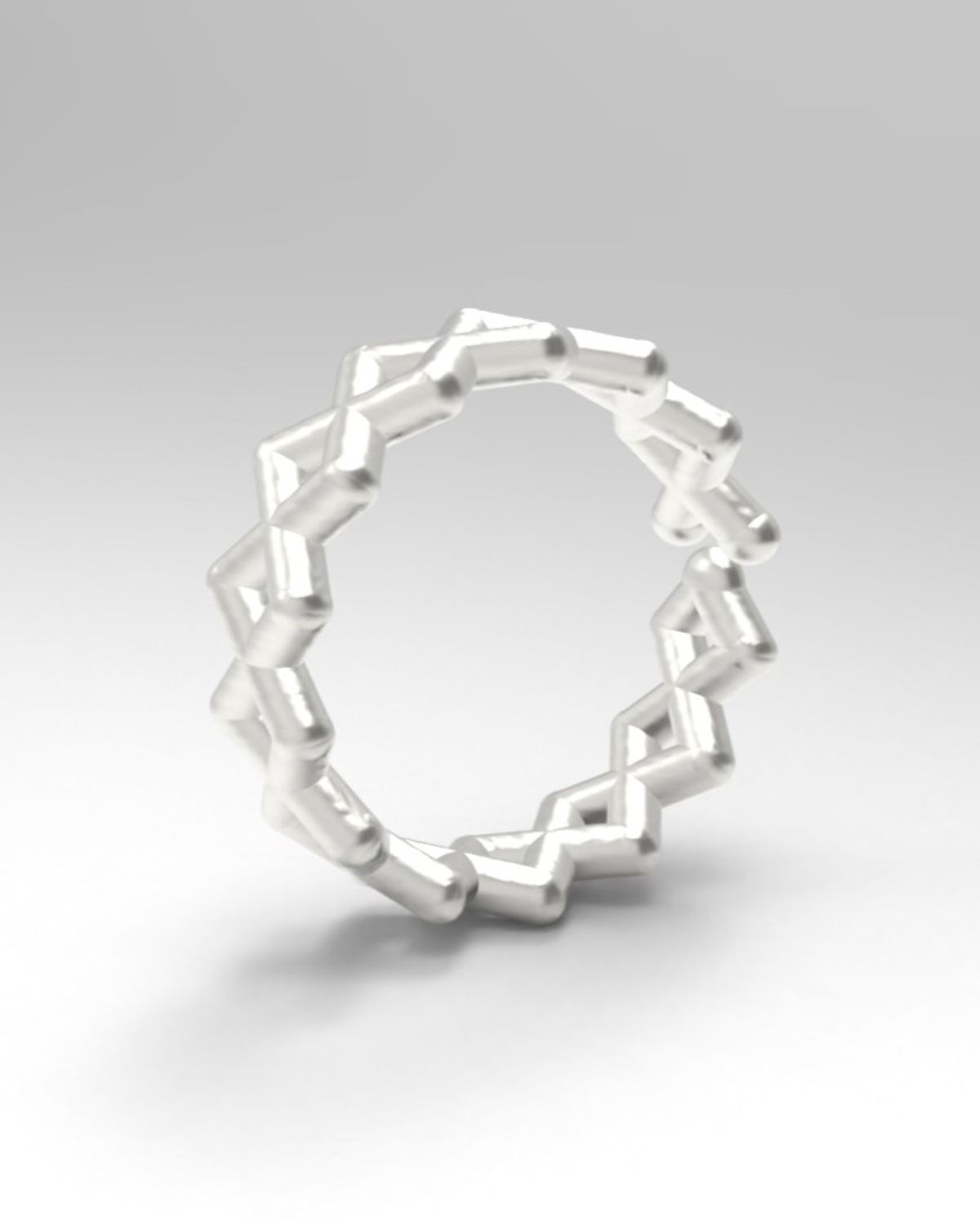르네오브제(RENEOBJET) RAY  RHOMBUS OPEN RING [925 STERLING SILVER] 패턴 오픈 링 925실버 반지